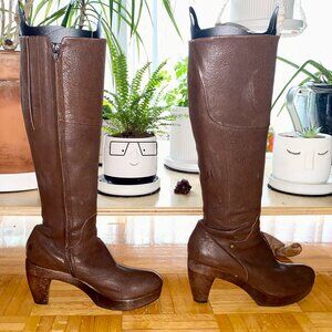 Coclico Leather Knee-High Boots – Brown, Size 39, 3.5" Heel, Made in Spain